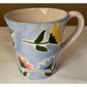 WCL Blue Flowered‎ Mug Approximately 4 3/4" Tall